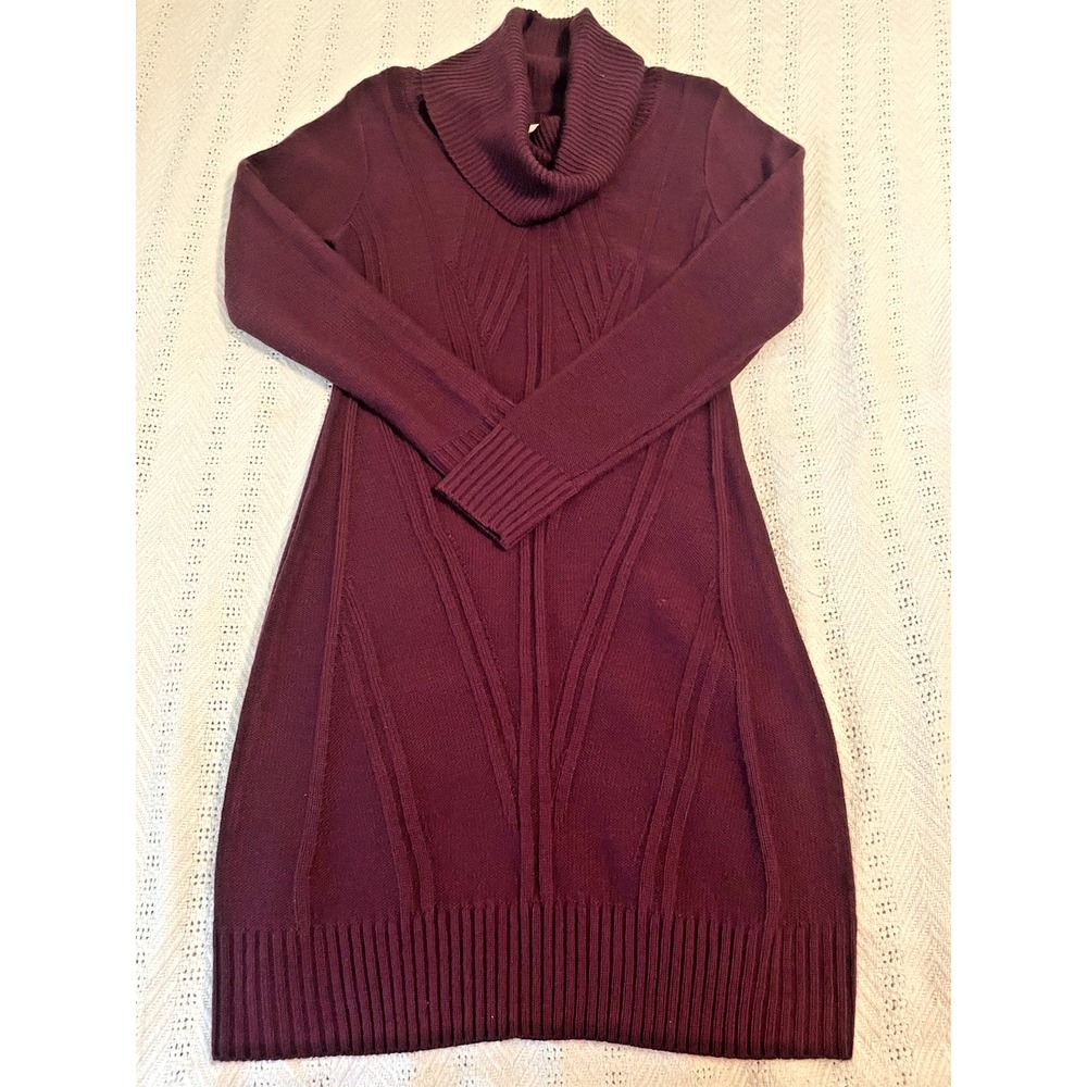 Jessica Simpson Sweater Dress S Plum Purple Academia Cowl Neck Knit Mini Cozy